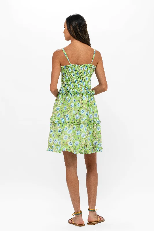 Smocked Back Mini- Amalfi Lime