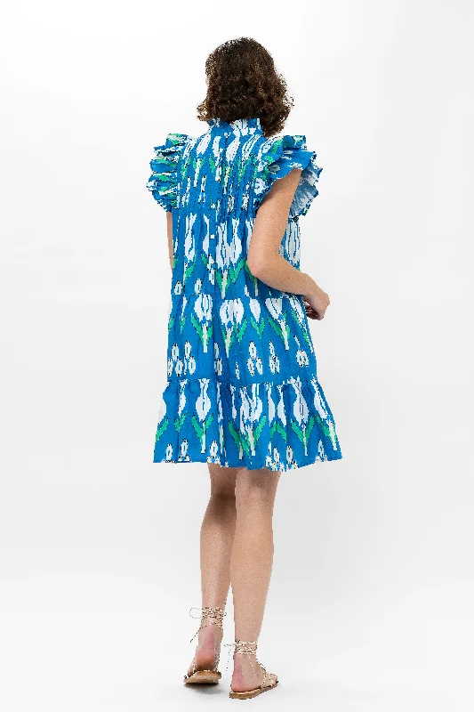 Pintuck Ruffle Mini- Sumba Blue