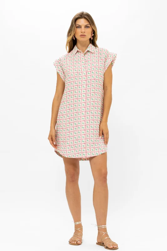 Shirt Dress Mini- Cirque Rose