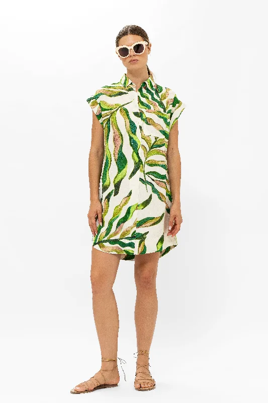 Shirt Dress Mini- Maldive Green