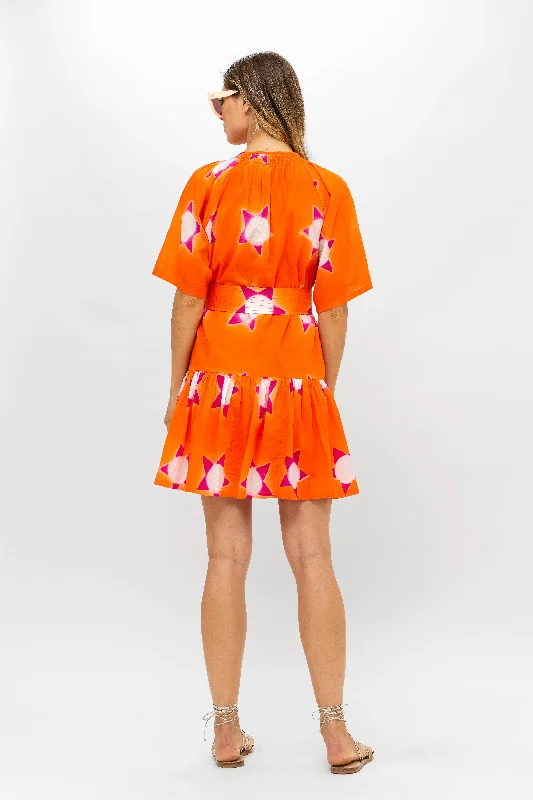 Raglan Belted Mini- Mela Orange