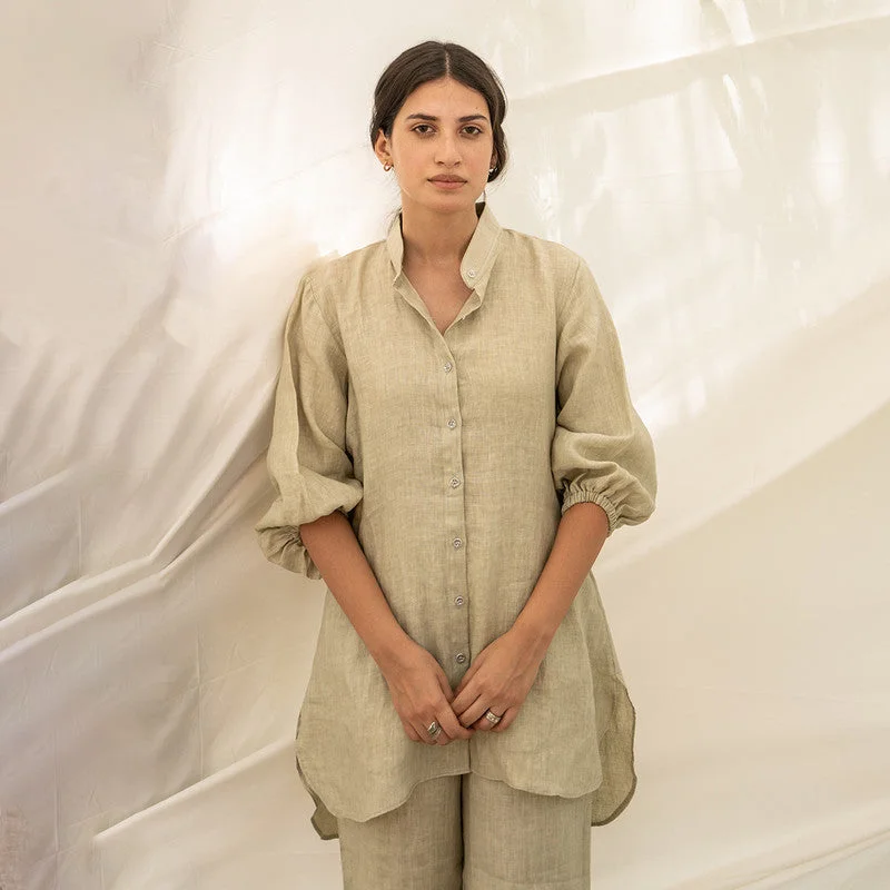 Linen Co Ord Set for Women | Pickle Green