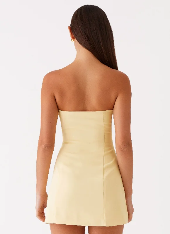 Ayanna Strapless Mini Dress - Yellow