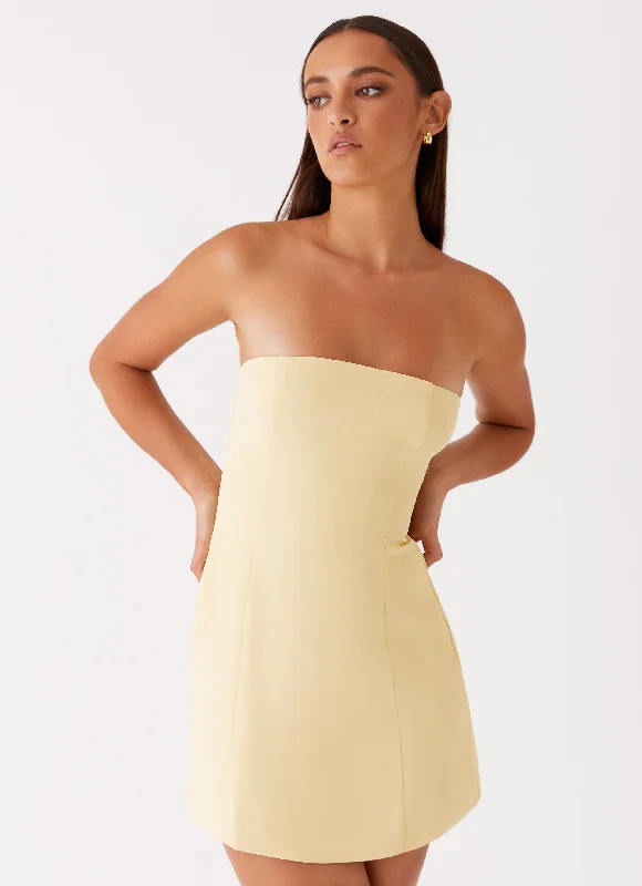 Ayanna Strapless Mini Dress - Yellow