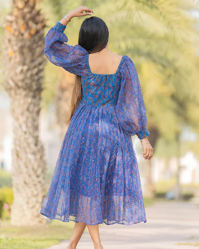 Blue Picnic Kota Doria Dress