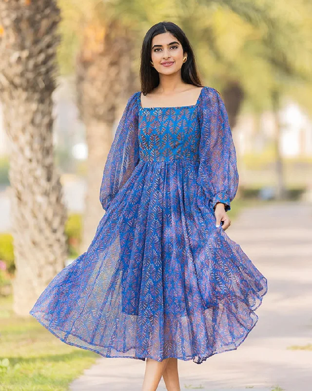 Blue Picnic Kota Doria Dress