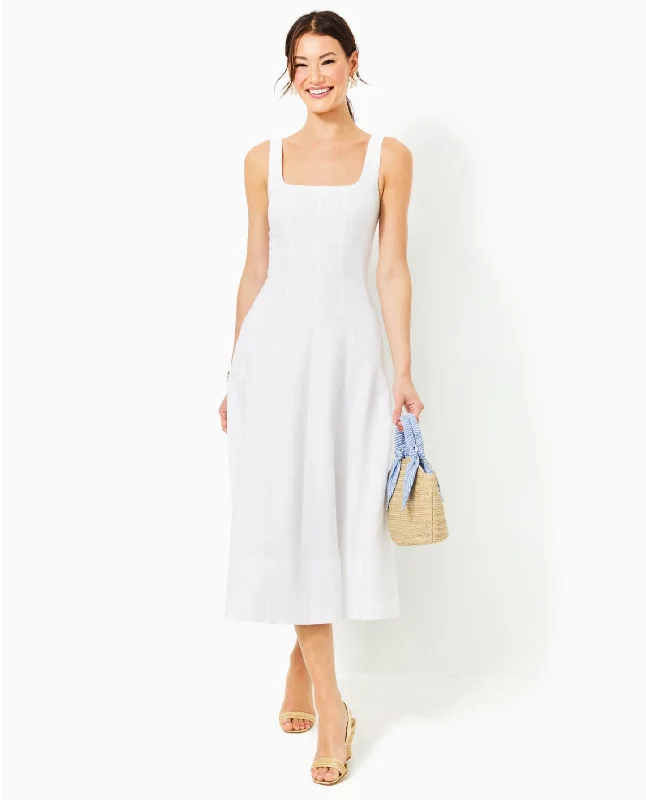 Calina Linen Midi Dress