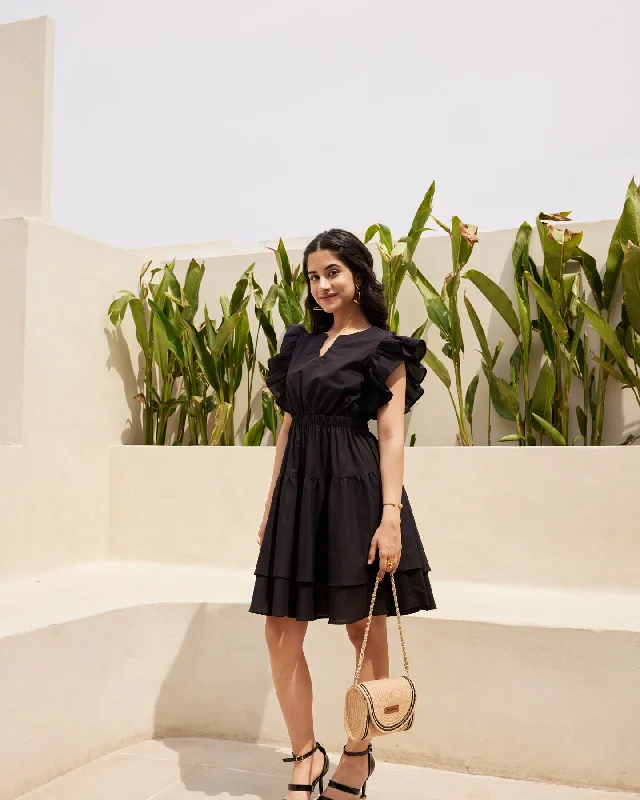 Classic Black Tiered Dress