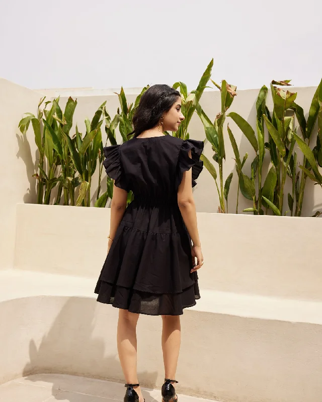 Classic Black Tiered Dress