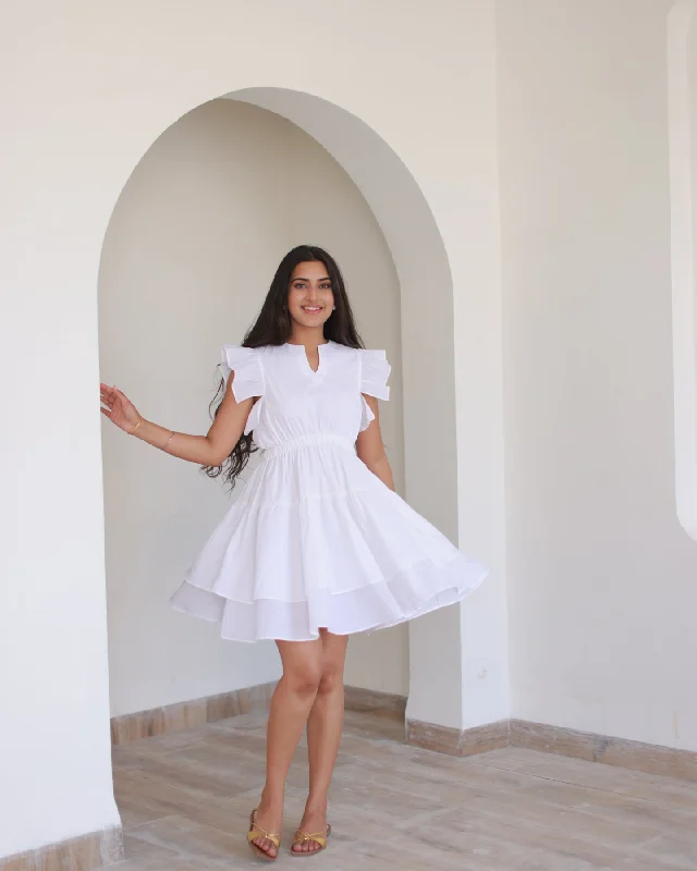 Classic White Tiered Dress