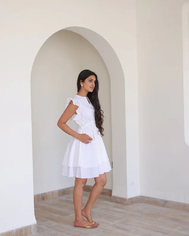 Classic White Tiered Dress