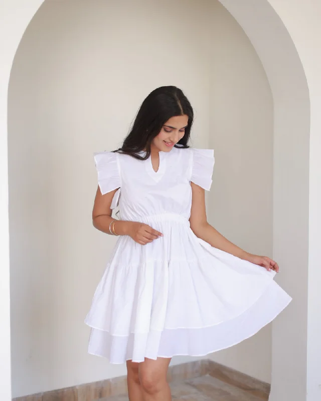 Classic White Tiered Dress