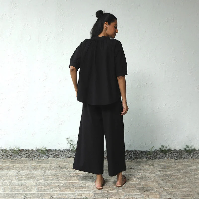 Black Co Ord Set for Women | Cotton Poplin