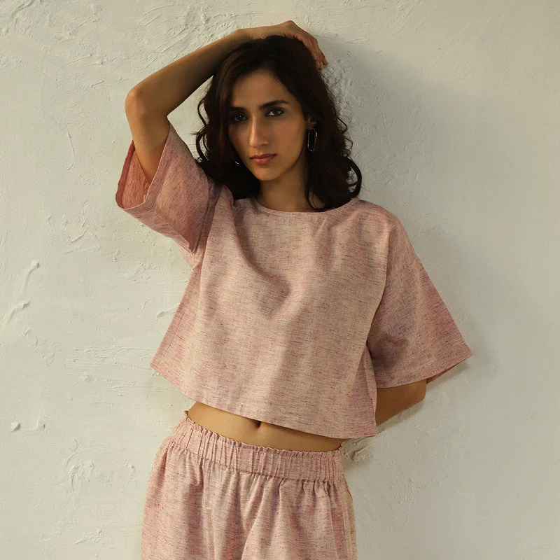 Textured Cotton Co Ord for Women | Rasberry