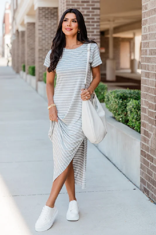 Consistently Confident Striped T-Shirt Midi Dress SALE