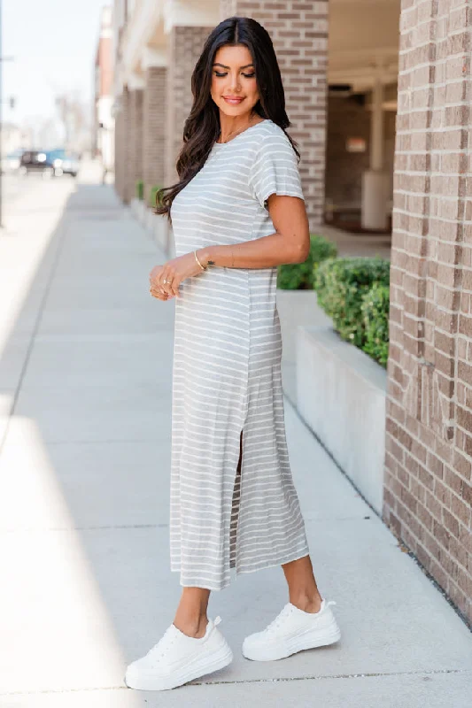 Consistently Confident Striped T-Shirt Midi Dress SALE