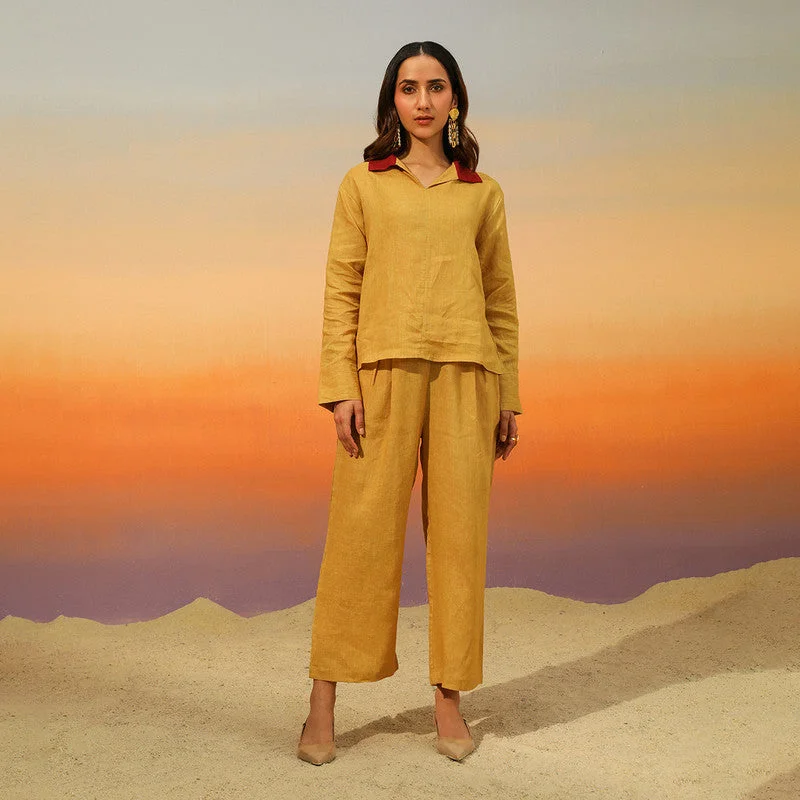 Linen Co Ord Set for Women | Caramel