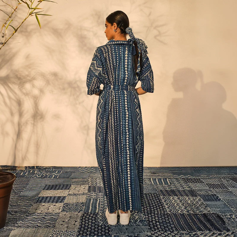 Cotton Long Shirt Dress for Women | Indigo