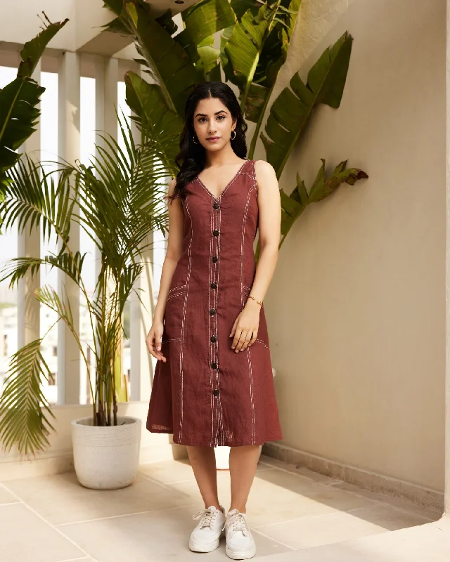 Essential Brown Linen Dress