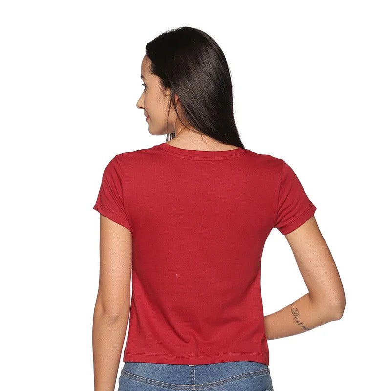 Organic Cotton T-shirt for Women | Crew Neck | Maroon