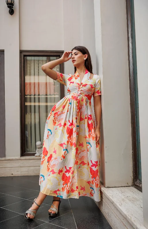 Feeling High - printed halterneck maxi dress