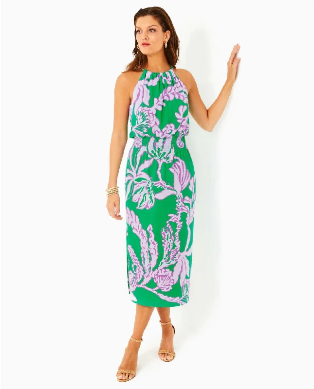 Gracelyn Halter Midi Dres