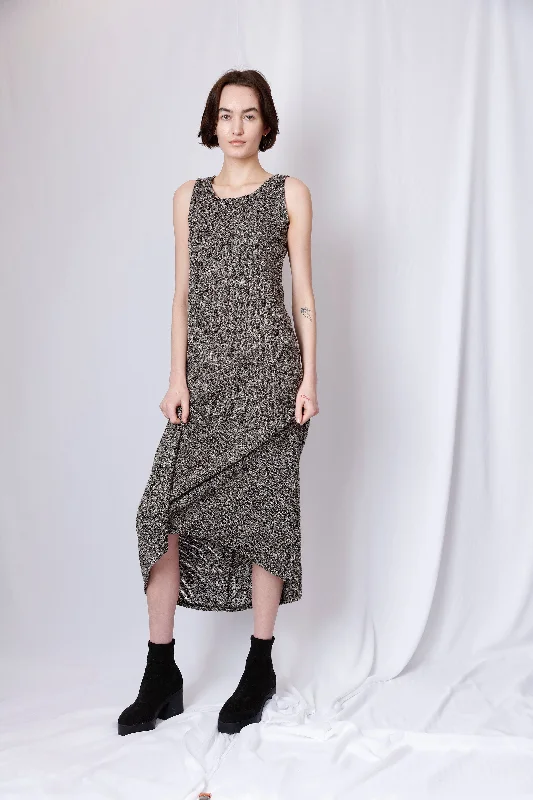 HI LOW SLEEVLESS MAXI DRESS