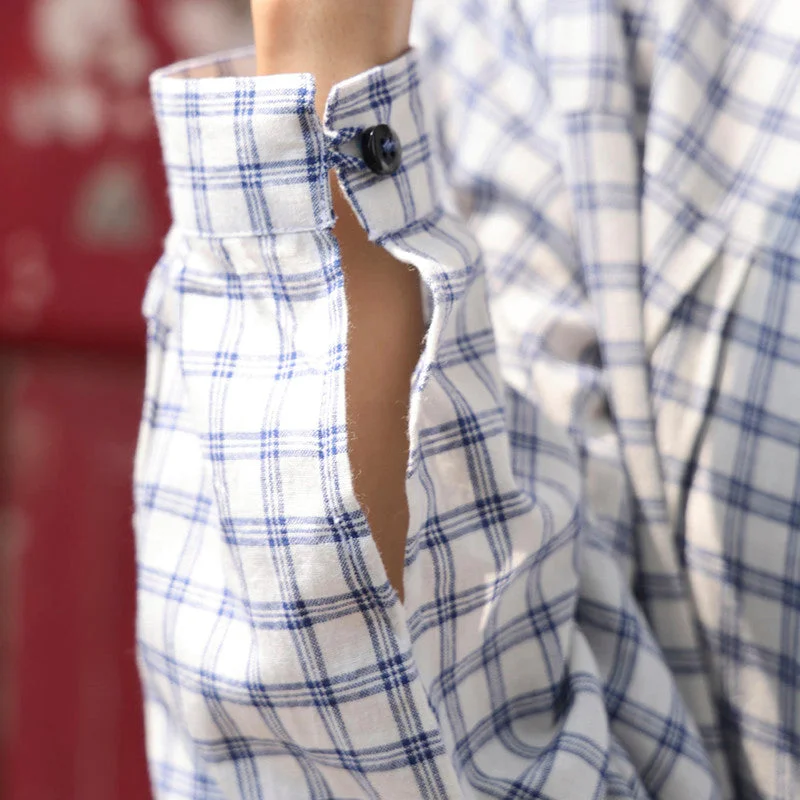 White Jamdani Shirt for Women | Checkered