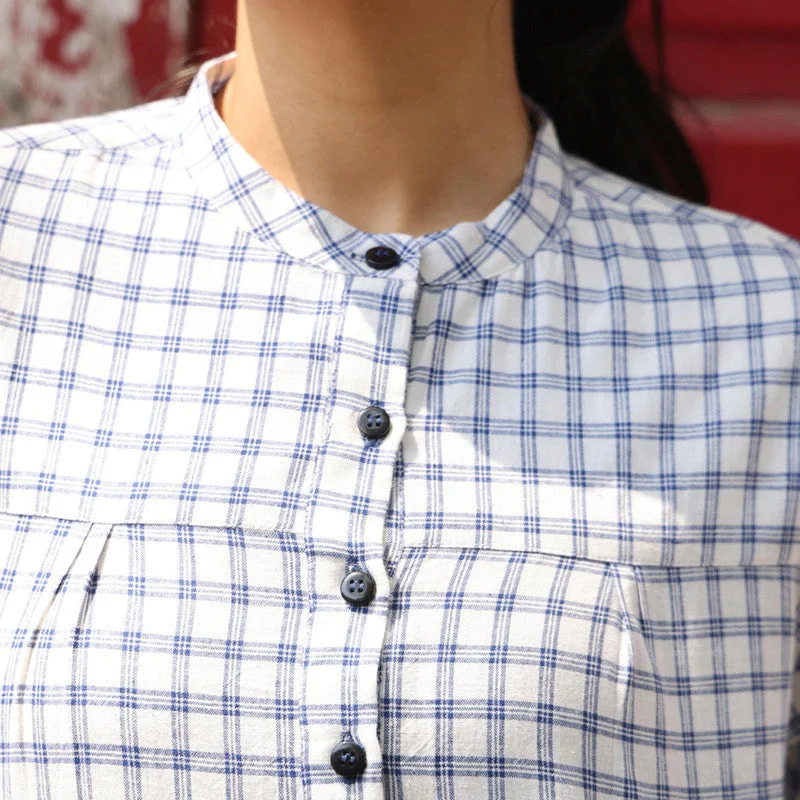 White Jamdani Shirt for Women | Checkered