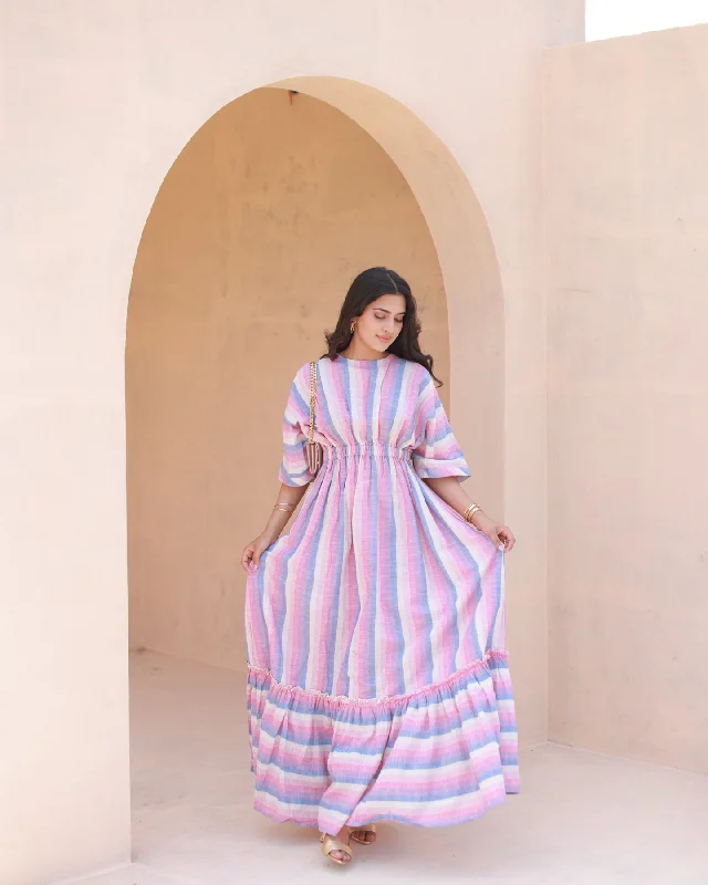 Ivory Stripe Toned Dress