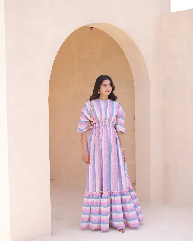 Ivory Stripe Toned Dress