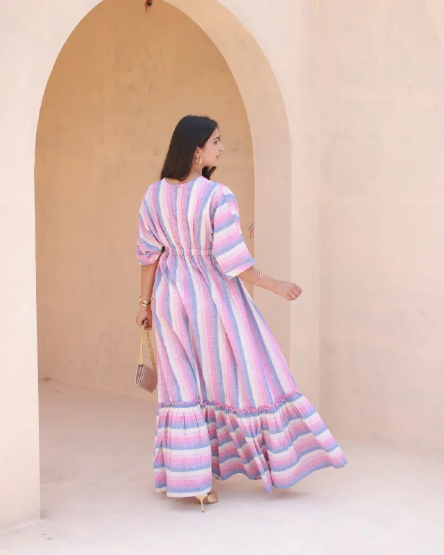 Ivory Stripe Toned Dress