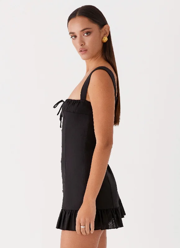 Kamielle Frill Mini Dress - Black