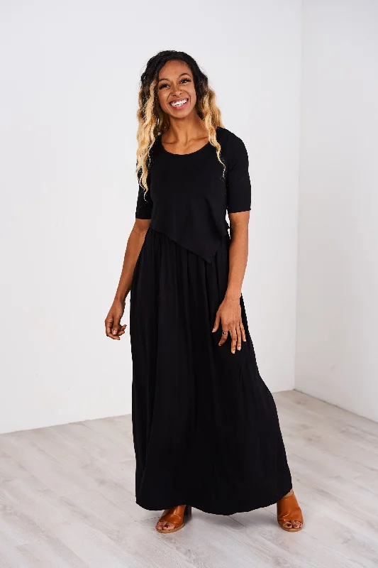 Latched Mama Front Knot Nursing Maxi Dress