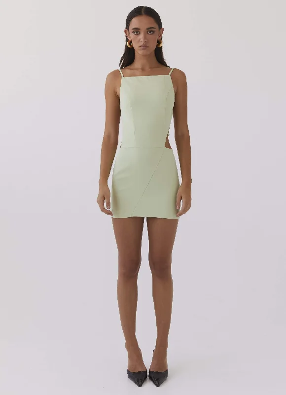 Lindsey Cutout Mini Dress - Green Zest