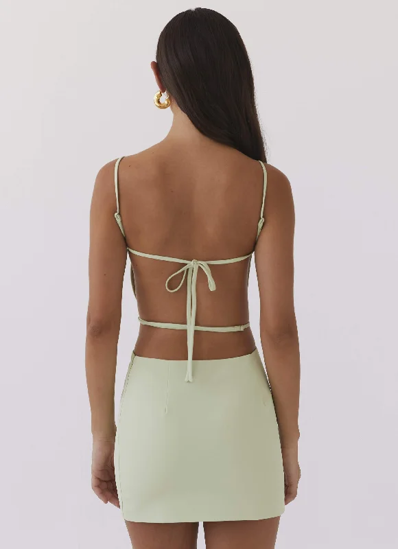 Lindsey Cutout Mini Dress - Green Zest