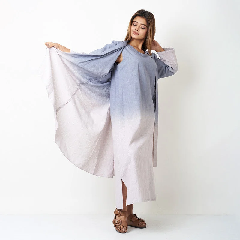 Linen Dress for Women | Ombre Layered | Grey