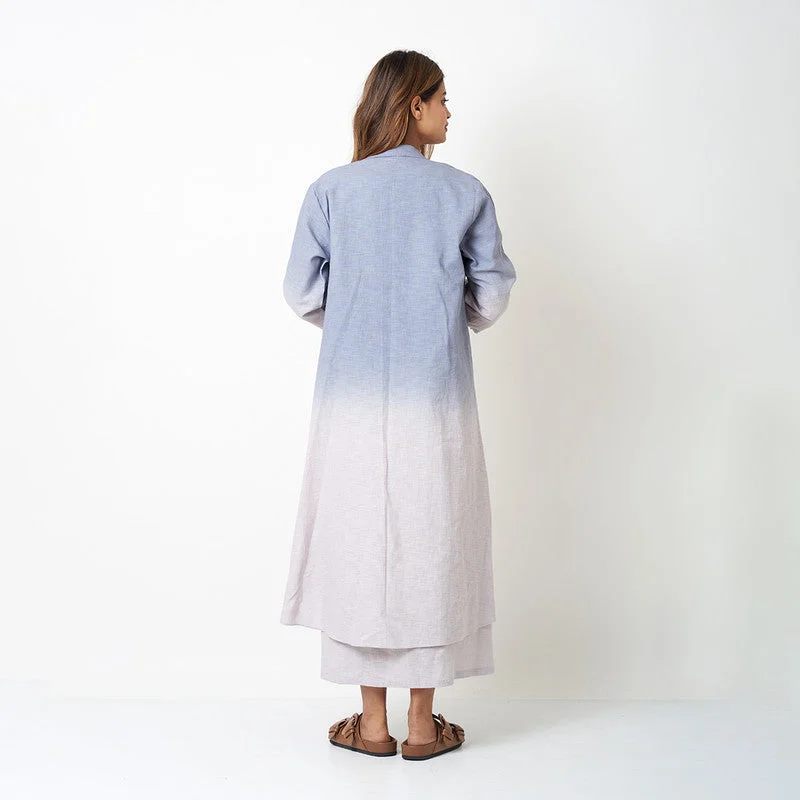 Linen Dress for Women | Ombre Layered | Grey