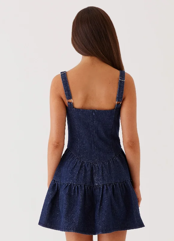 Lucie Denim Mini Dress - Indigo