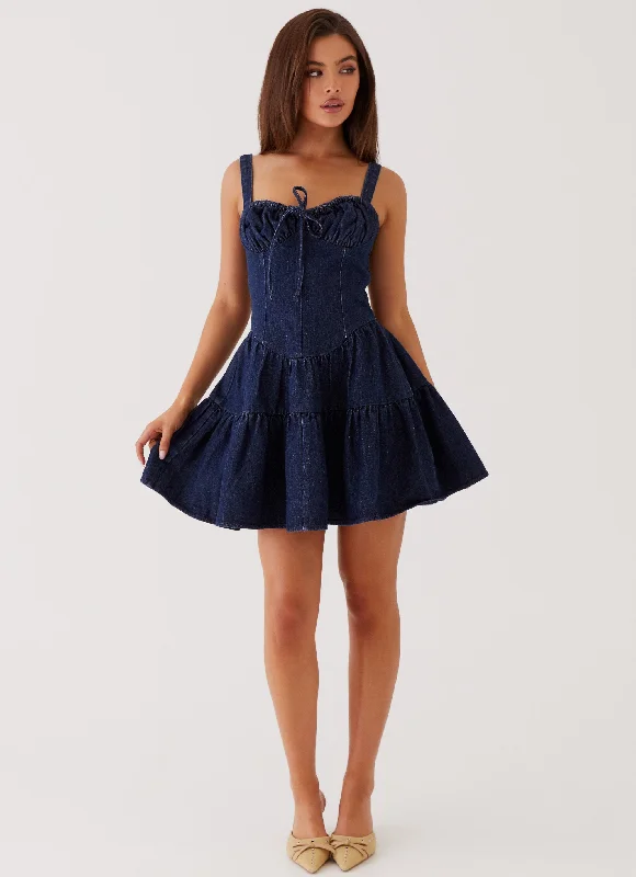 Lucie Denim Mini Dress - Indigo