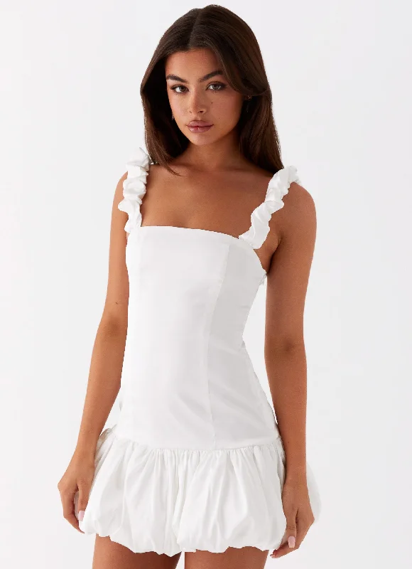 Monroe Satin Mini Dress - White