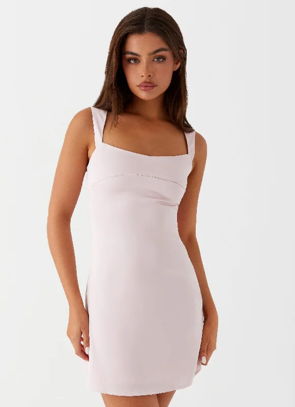 Odette Satin Mini Dress - Pink