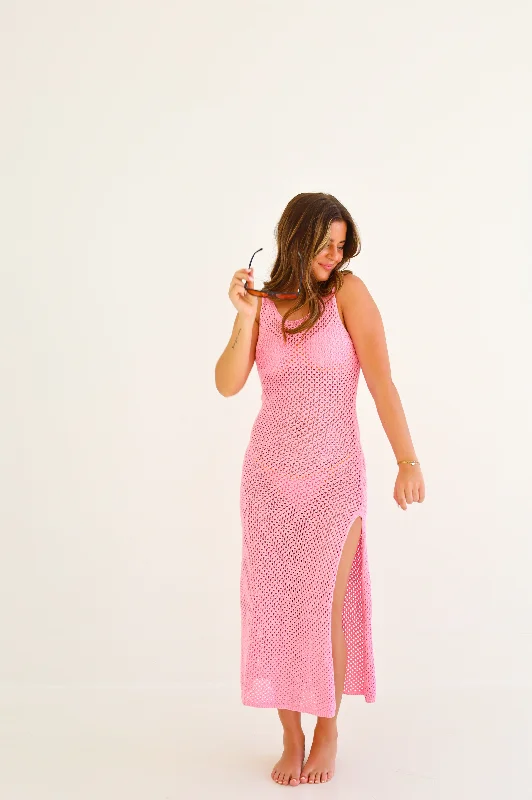 OPEN WEAVE KNIT MAXI DRESS