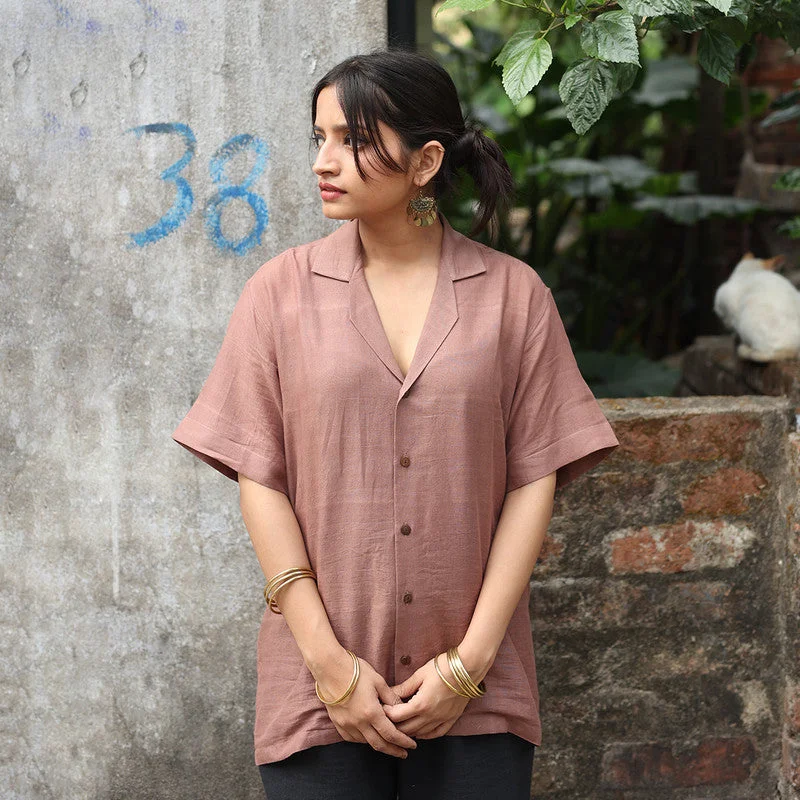 Organic Cotton Shirt for Men & Women | Half Sleeves | Brown