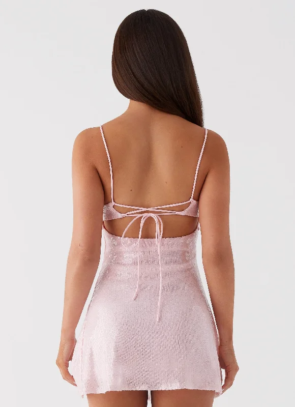 Paloma Blush Sequin Mini Dress - Pink