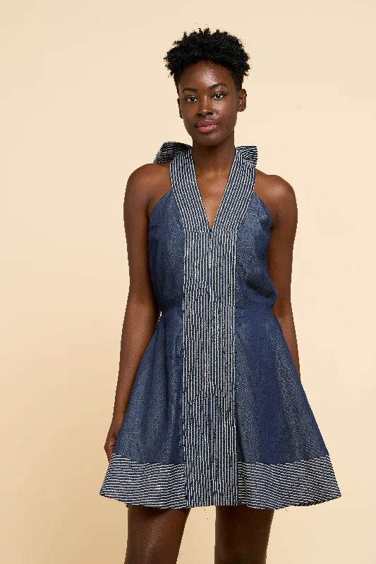 Panel Denim Mini Dress