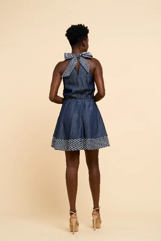 Panel Denim Mini Dress