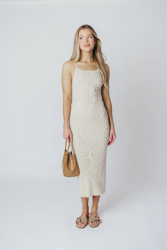 Rowan Knit Midi Dress in Natural