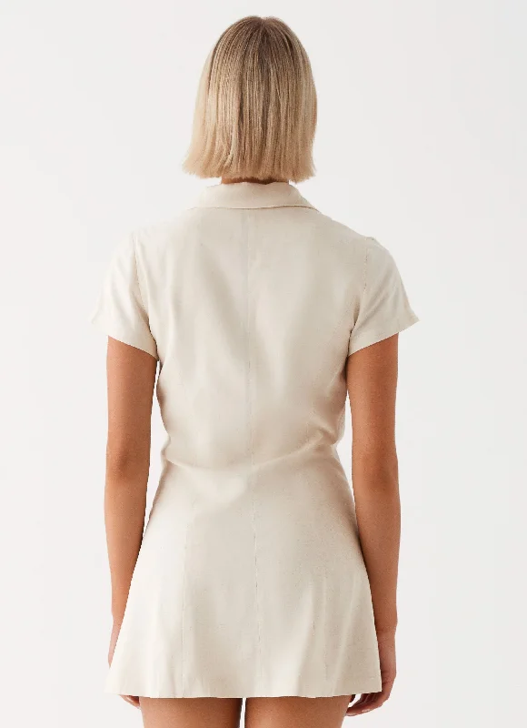 Russo Linen Mini Dress - Oatmeal