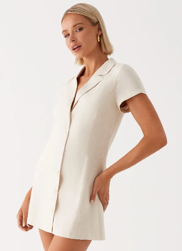 Russo Linen Mini Dress - Oatmeal